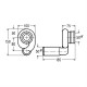Сифон для пісуара боковий VIEGA пластик вбудований боковий 90° (жовтий) 492465