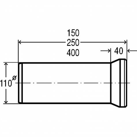 Патрубок для унітазу 400мм пластик Ø110 VIEGA 101831