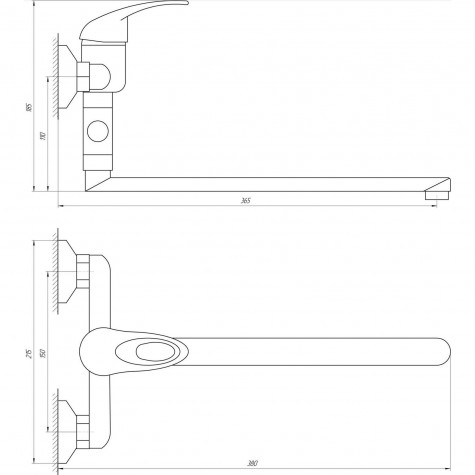 Змішувач для ванни Globus Lux Sena GLS-108