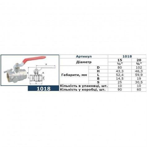 Кран кульовий повнопрохідний зі спускником повітря SOLOMON 1/2″ B1018