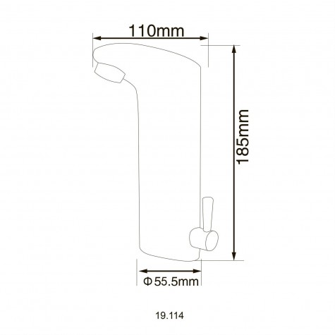 Змішувач сенсорний для умивальника HOTEC 19.114-DC/AC (220V/6V) з трансформатором, латунний Hot/Cold