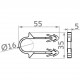 Гарпун-скоба для кріплення труби теплої підлоги Ø16 довжина 55мм біла (уп.100шт)