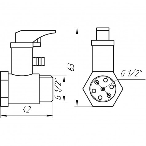 Клапан зворотний підривний 1/2″ HT159 із прапорцем