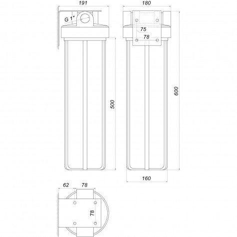 Фільтр-колба + ПП картридж Bіо+ systems SL20-BB Big Blue 20″, 1″