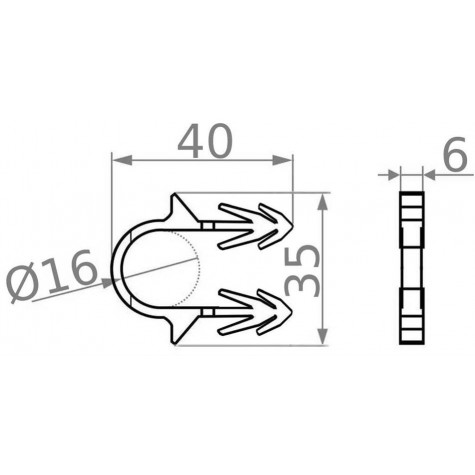 Гарпун-скоба для кріплення труби теплої підлоги Ø16 довжина 40мм біла (уп.100шт)