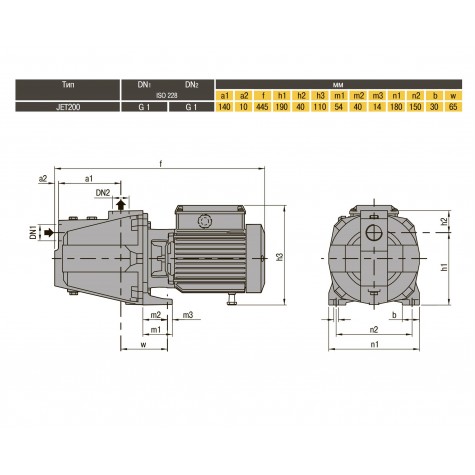 Насос відцентровий Optima JET200 1,5 кВт чугун довгий