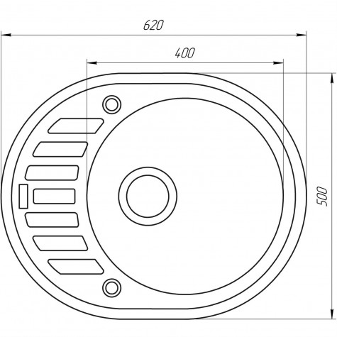 Гранітна мийка Globus Lux ARNO білий 620х500мм-А0007