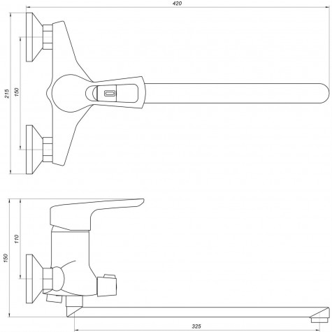 Змішувач для ванни Globus Lux SEVA GLSV-0208