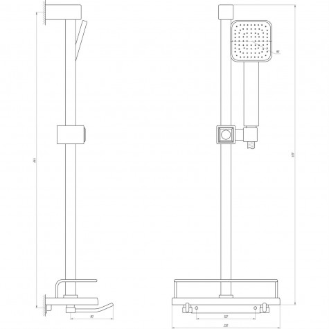 Душова стійка Dishi L116-TP-KIT