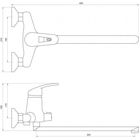 Змішувач для ванни Globus Lux Caprice GLCA-0208