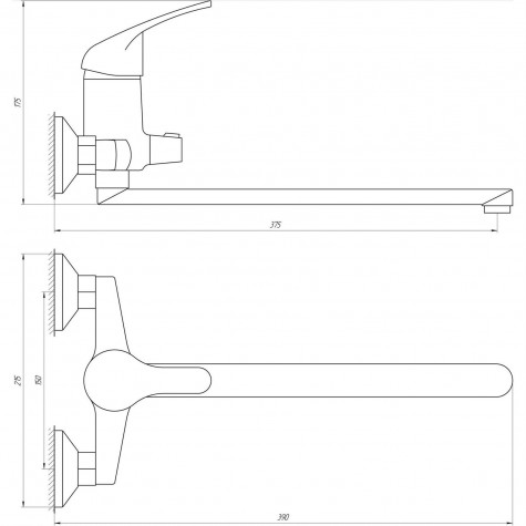 Змішувач для ванни Globus Lux Solly GLSO-208