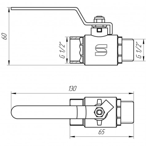 Кран кульовий прямий SELBA 1/2″ ЗВ КР SL1505