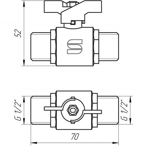 Кран кульовий прямий SELBA 1/2″ ЗЗ КБ SL1503