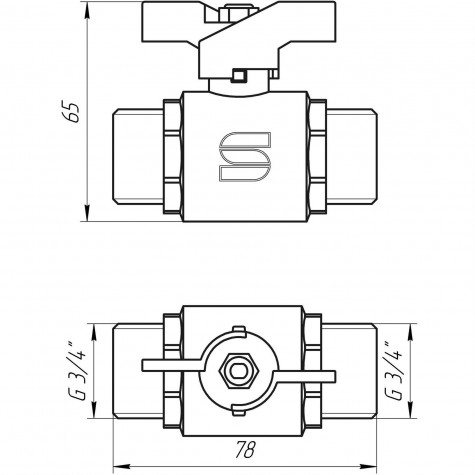 Кран кульовий прямий SELBA 3/4″ ЗЗ КБ SL1503