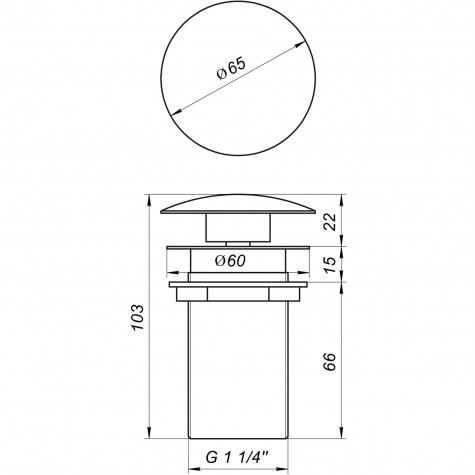 Донний клапан Globus Lux HG15-03B (Click-clack)