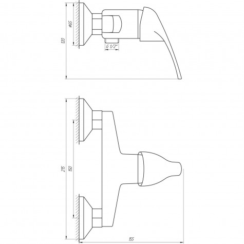 Змішувач для душу Globus Lux Solly GLSO-0105N