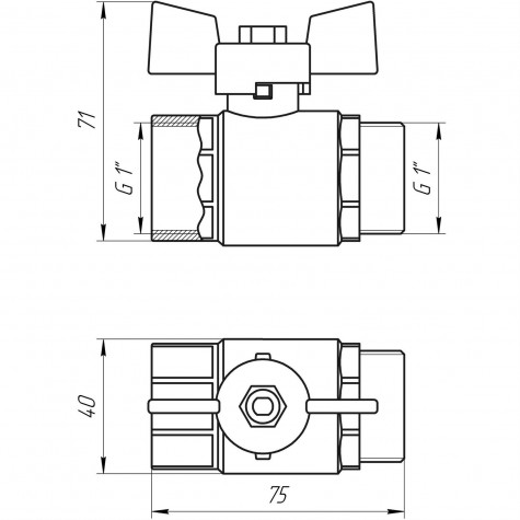 Кран кульовий прямий Q PROFESSIONAL 1″ ЗВ КБ PN40 QP152