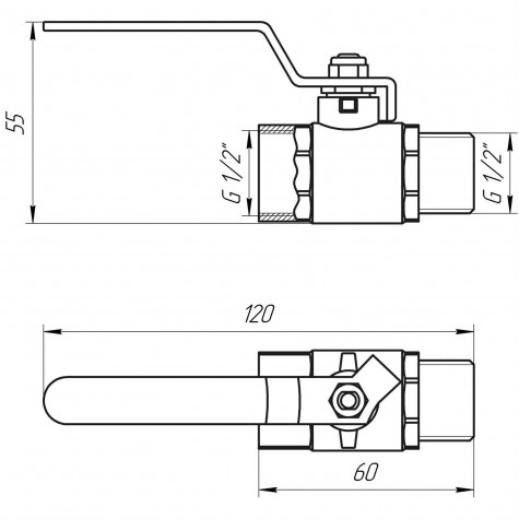 Кран кульовий прямий Q PROFESSIONAL 1/2″ КР PN40 QP152