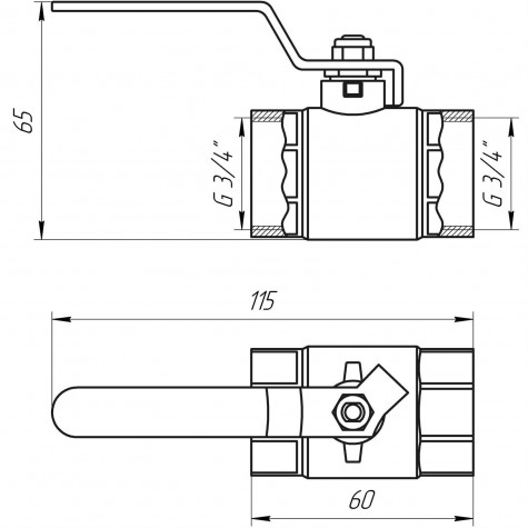 Кран кульовий прямий Q PROFESSIONAL 3/4″ ВР КР PN40 QP151