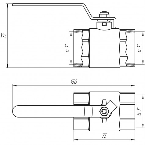 Кран кульовий прямий Q PROFESSIONAL 1″ ВР КР PN40 QP151