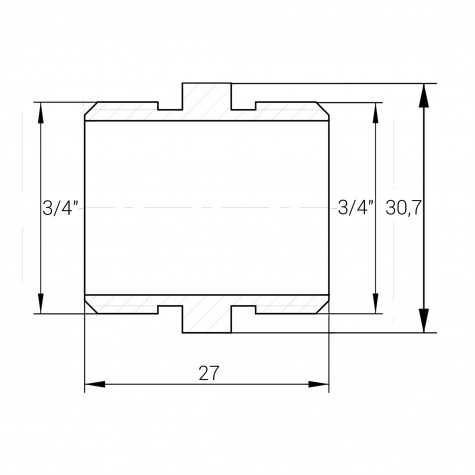 Ніпель латунний 3/4″ ЗР х 3/4″ ЗР штампувань А0502А VA