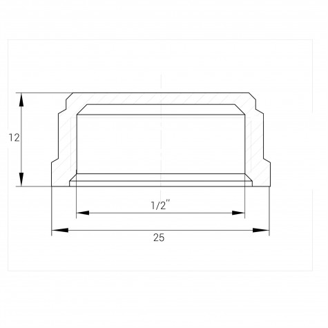 Заглушка латунна 1/2 