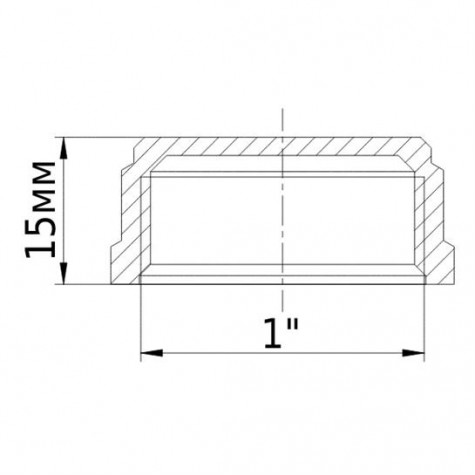 Заглушка латунна 1″ВР ліварна з відвіром 1094-1Б