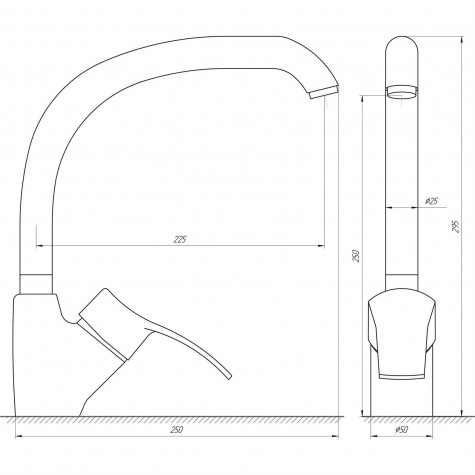 Змішувач для кухні Globus Lux QUEENSLAND GLQU-0203S-BIG-ONIX