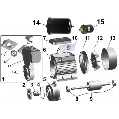 Насосна станція VOLKS pumpe WZ370 0,37 кВт бак 2л