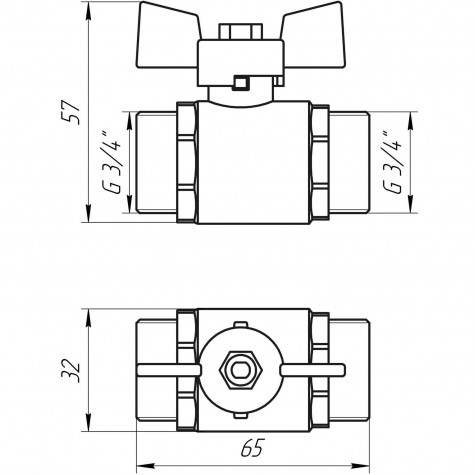 Кран кульовий прямий Q PROFESSIONAL 3/4″ ЗЗ КБ PN40 Q153