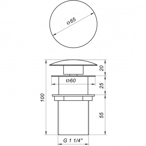 Донний клапан Globus Lux HG15-02A BR (Click-clack)