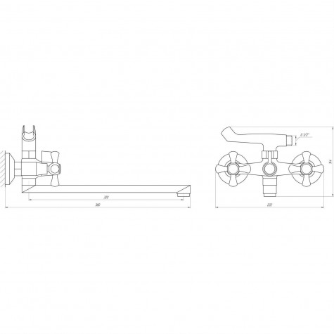 Змішувач для ванни DOMINO DBF-227-35F-CRUIZE