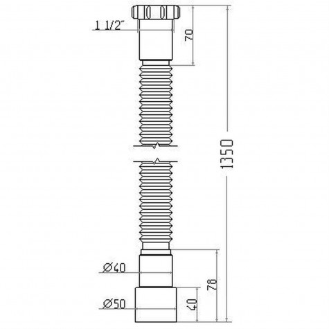 Гнучка труба Waterstal АС-10132 1 1/2″ х 40/50 з гайкою 1350мм