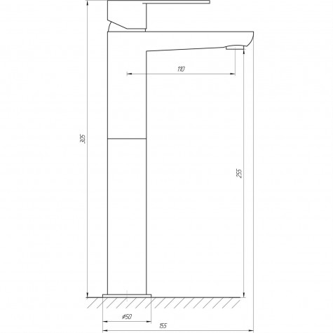 Змішувач для умивальника TOPAZ BARTS TB 07203-H36