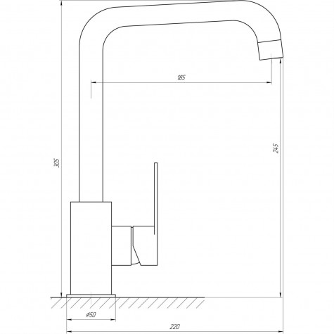 Змішувач для кухні TOPAZ BARTS TB 07423-H36