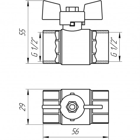 Кран кульовий прямий Q PROFESSIONAL 1/2″ ВР ЖБ PN40 QP151