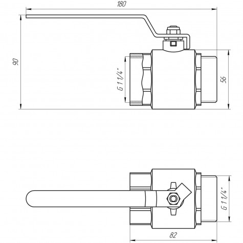 Кран кульовий прямий Q PROFESSIONAL 1 1/4″ КР PN40 QP152