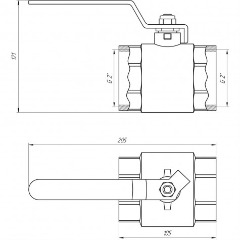 Кран кульовий прямий Q PROFESSIONAL 2″ ВР КР QP151 PN40