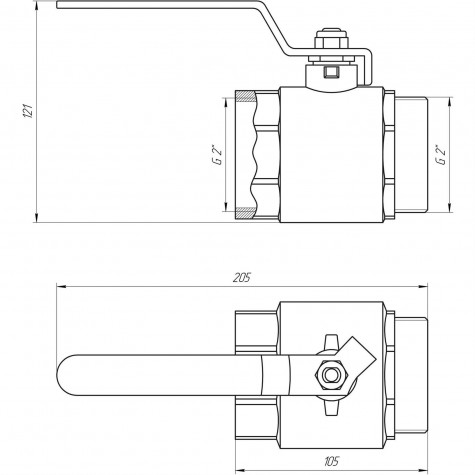 Кран кульовий прямий Q PROFESSIONAL 2″ ЗВ КР PN40 QP152