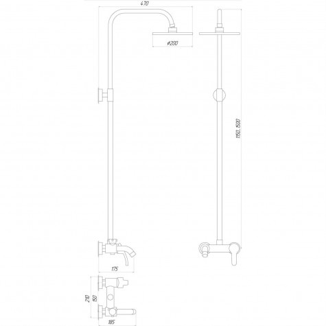 Душова система Globus Lux SOLLY VAN-GLSO-0001