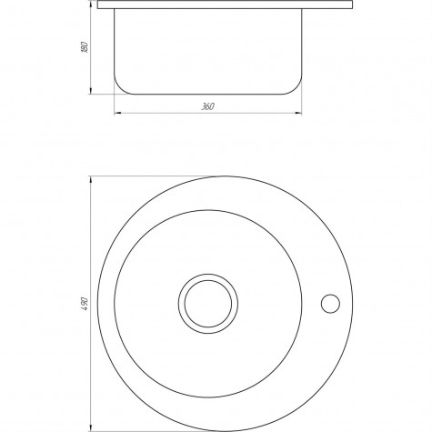 Мийка кухонная кругла 490х180 Decor MR 490 D Mira