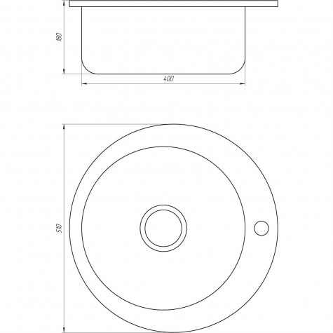 Мийка кухонна кругла 510х180 Decor MR 510 D Mira