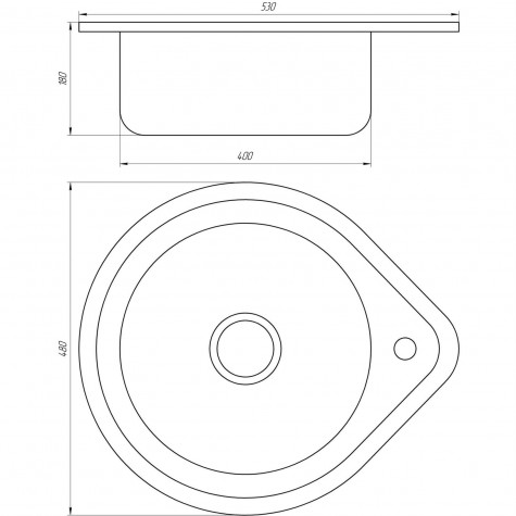 Мийка кухонна кругла 510х180 Decor MR 510 D Mira