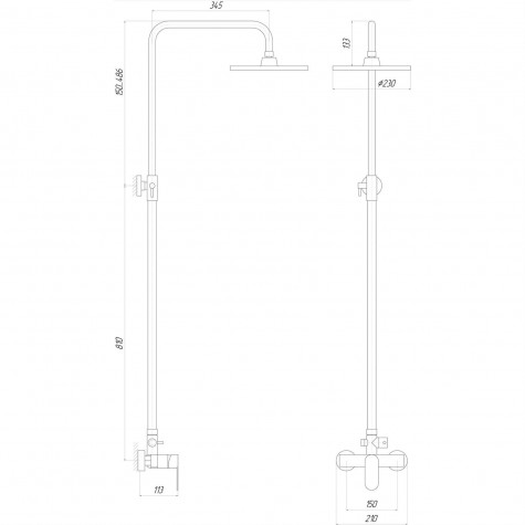 Душова система TOPAZ BARTS TB 07702-H36