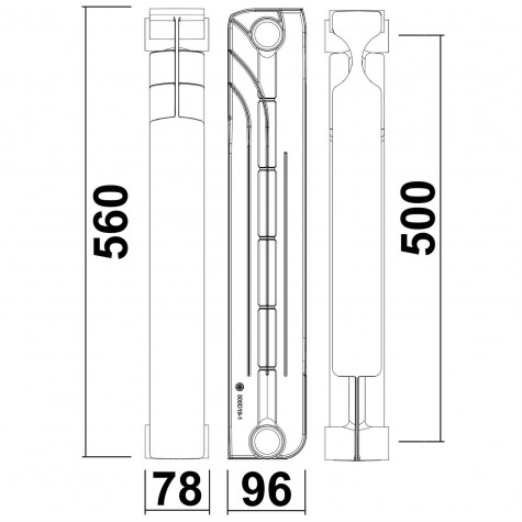 Радіатор біметалевий секційний GALLARDO BIPOWER 500/96 (кратно 10)