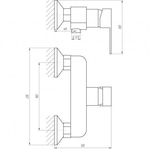 Змішувач для душу Globus Lux Milano GLM-0105N