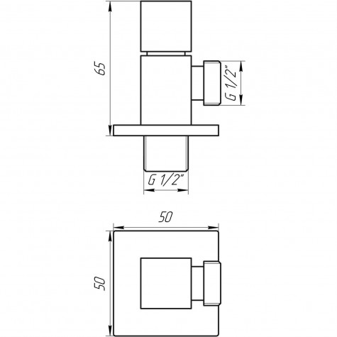 Кран напівобертовий кутовий SOLOMON 1/2″х1/2″ CUBE 7078