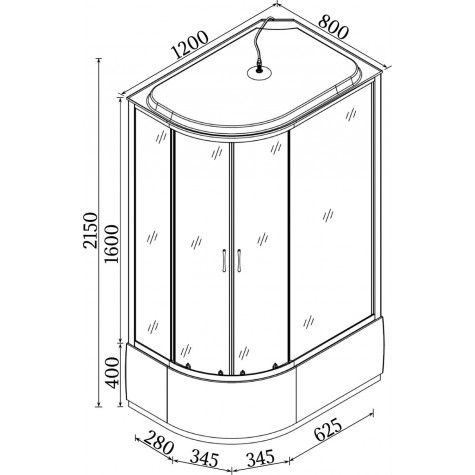 Душовий бокс BRAVO OBRA H120BL (3уп.)