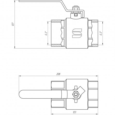 Кран кульовий прямий SELBA 2″ ВР КР SL1506