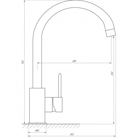 Змішувач для кухні TOPAZ BARTS TB 07403-H36